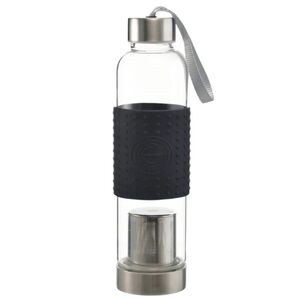 Grosche‎ Marino Traveling Tea Infuser Glass Water Bottle with Black Grip NWOT